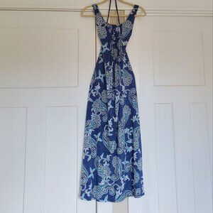 GLAMOUR Sleeveless Blue Paisley Dress. Size 4P